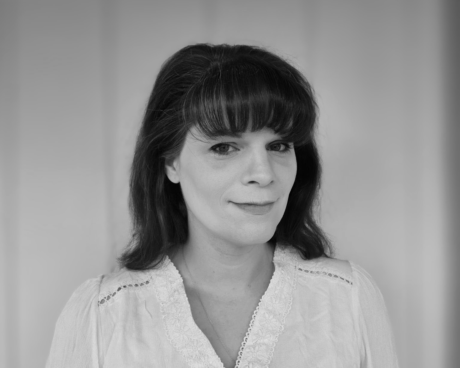 A black and white image of a woman